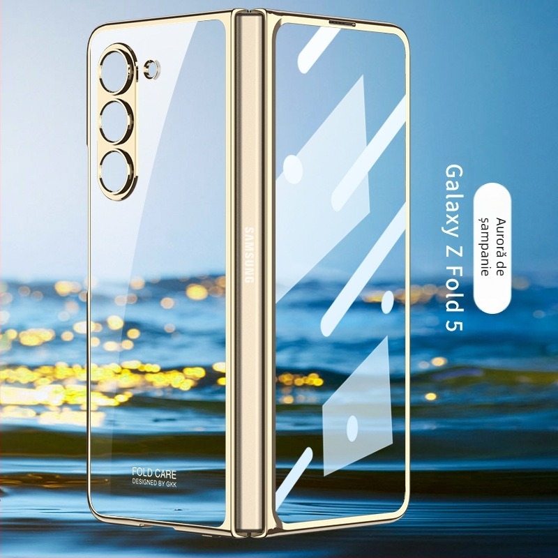 Carcasă de protecție pentru Samsung Z Fold7/6/5 — husă PC dură, fantomă electroplatată, rezistentă la șocuri, anti-amprente