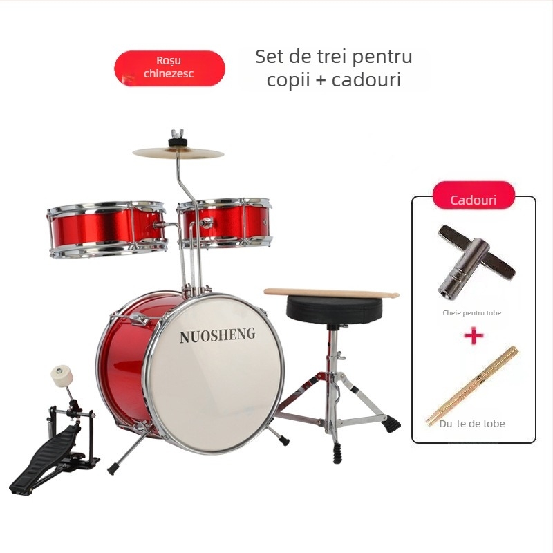 Novoicing Set de tobe pentru copii, 3 piese, instrument de joacă pentru începători