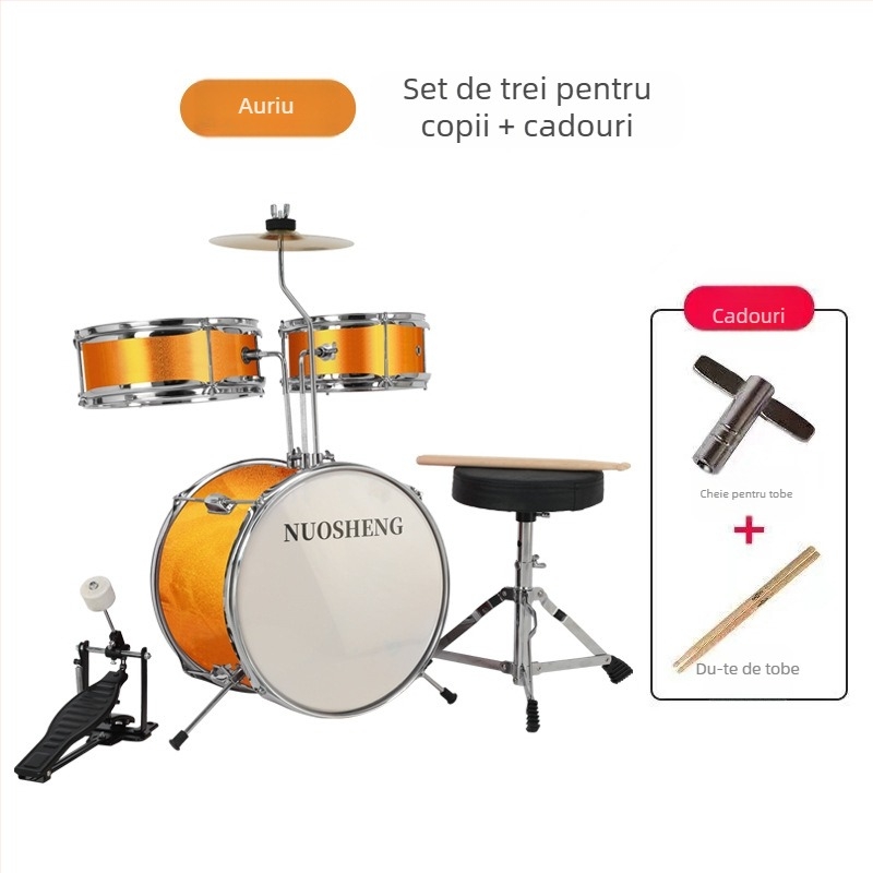 Novoicing Set de tobe pentru copii, 3 piese, instrument de joacă pentru începători