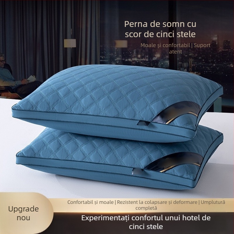 Pernă cu umplutură din fibră Nine-hole, înălțime reglabilă, formă pătrată, greutate 0,55–1,0 kg