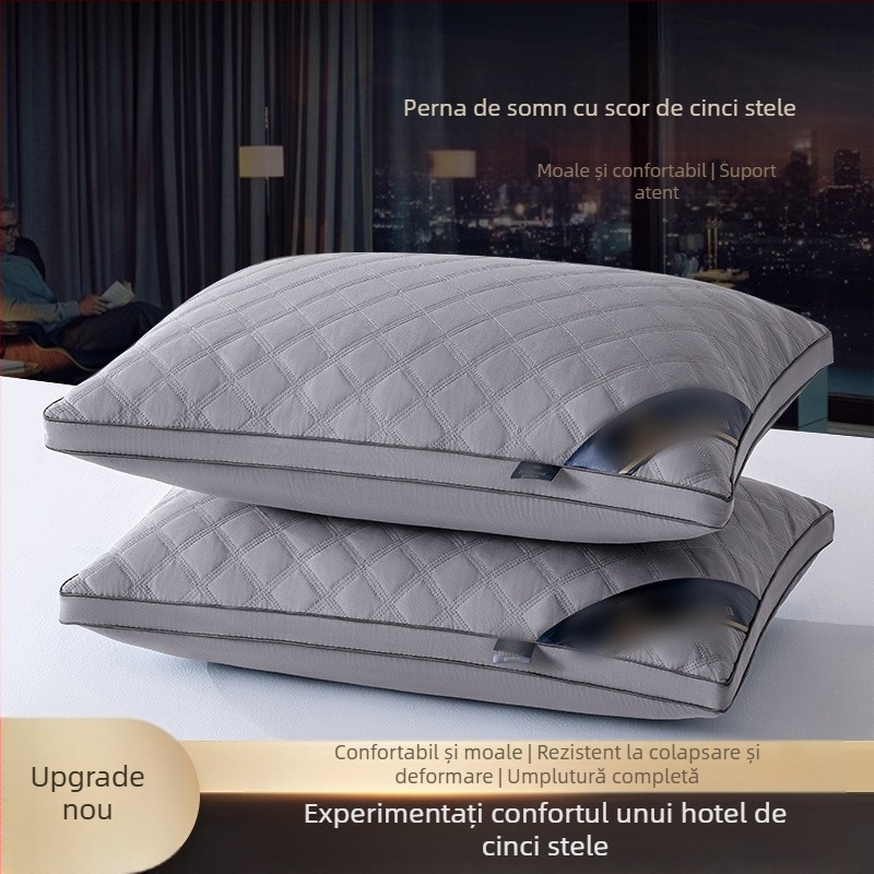 Pernă cu umplutură din fibră Nine-hole, înălțime reglabilă, formă pătrată, greutate 0,55–1,0 kg