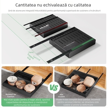 Raft telescopic de depozitare pentru bucătărie - multipurpose, fără instalare, oțel carbon, design modern minimalist, lansat în 2024