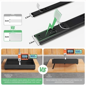 Raft telescopic de depozitare pentru bucătărie - multipurpose, fără instalare, oțel carbon, design modern minimalist, lansat în 2024