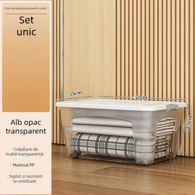 Cutie de depozitare din plastic cu roți — multifuncțională, capacitate 50–60 L, rezistentă la praf și umiditate, modele 5501–5506
