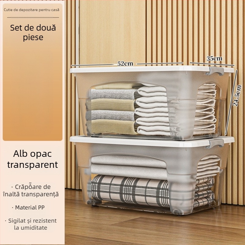 Cutie de depozitare din plastic cu roți — multifuncțională, capacitate 50–60 L, rezistentă la praf și umiditate, modele 5501–5506