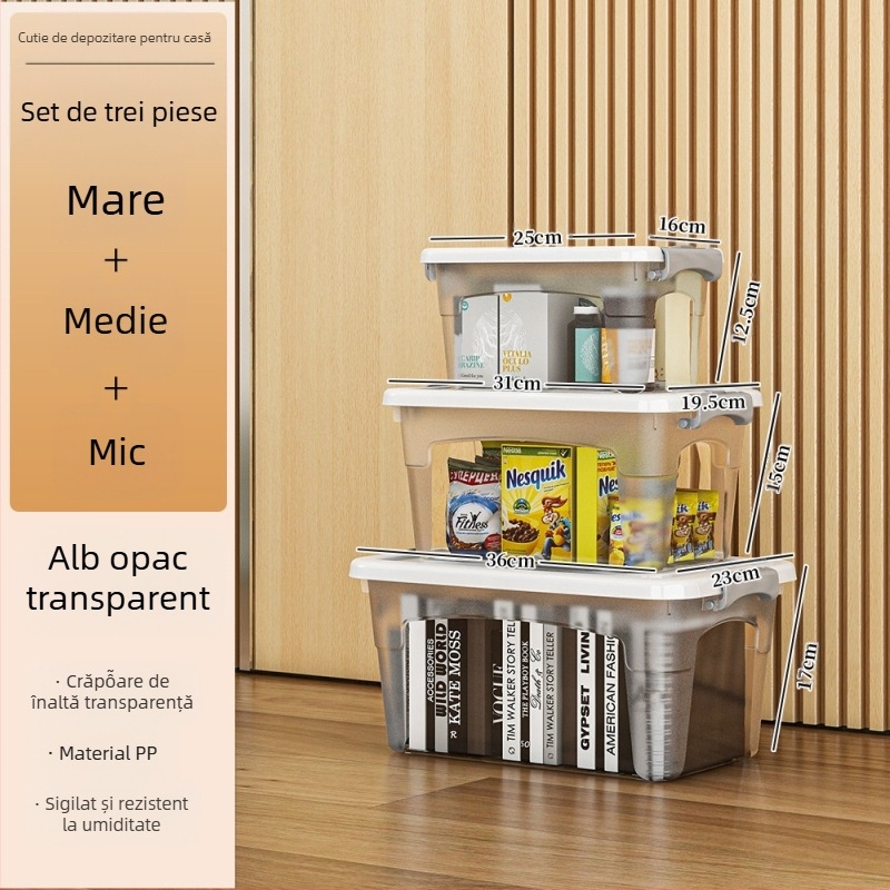 Cutie de depozitare din plastic cu roți — multifuncțională, capacitate 50–60 L, rezistentă la praf și umiditate, modele 5501–5506