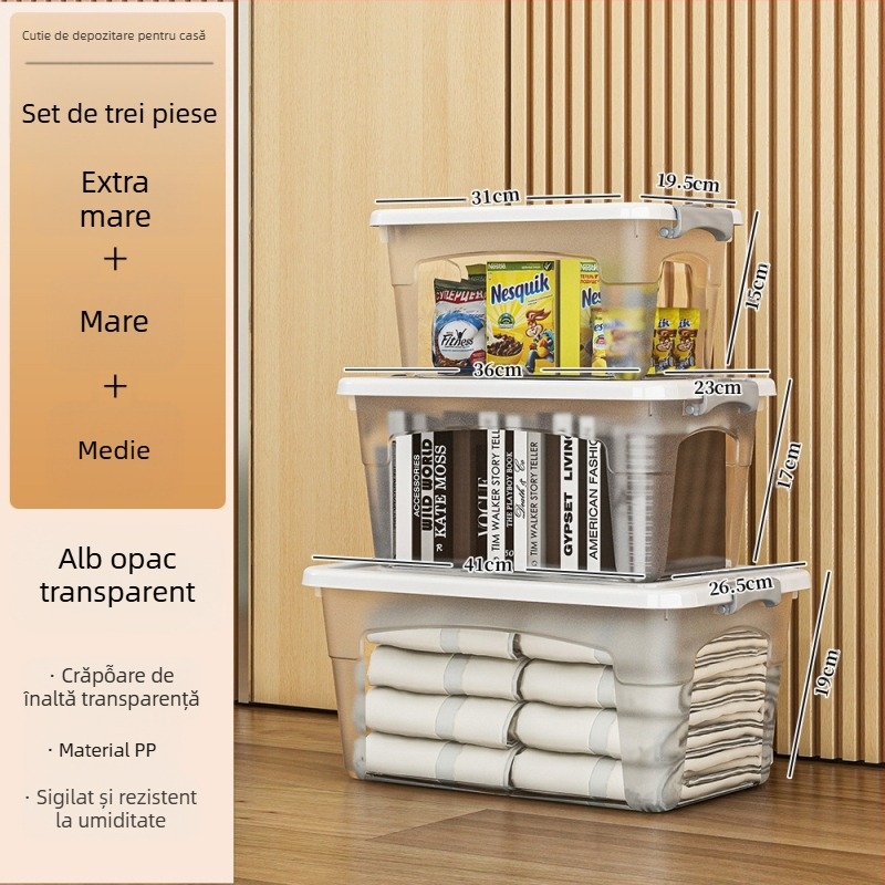 Cutie de depozitare din plastic cu roți — multifuncțională, capacitate 50–60 L, rezistentă la praf și umiditate, modele 5501–5506