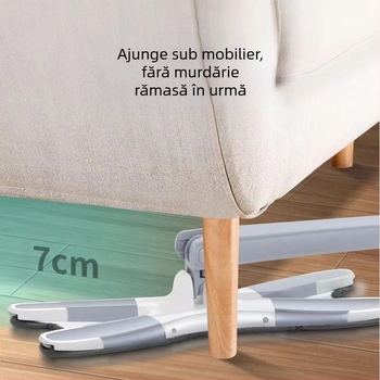 Mop plat cu clips de tip fluture — fără atingere cu mâna, pliabil, pentru uz umed și uscat