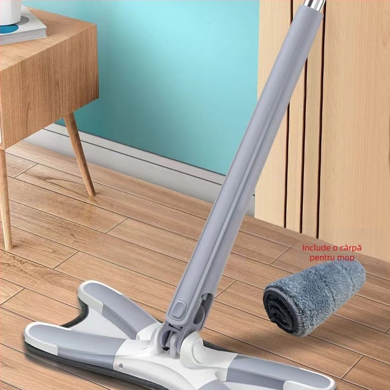 Mop plat cu clips de tip fluture — fără atingere cu mâna, pliabil, pentru uz umed și uscat
