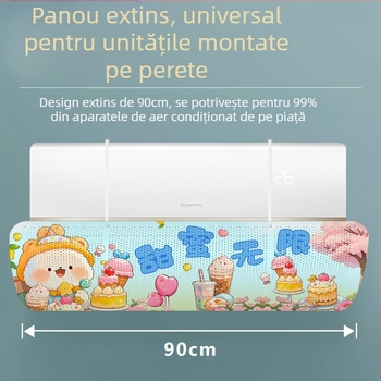 Paravan pentru aer condiționat - anti curent, reglabil, montat pe perete, universal, reutilizabil