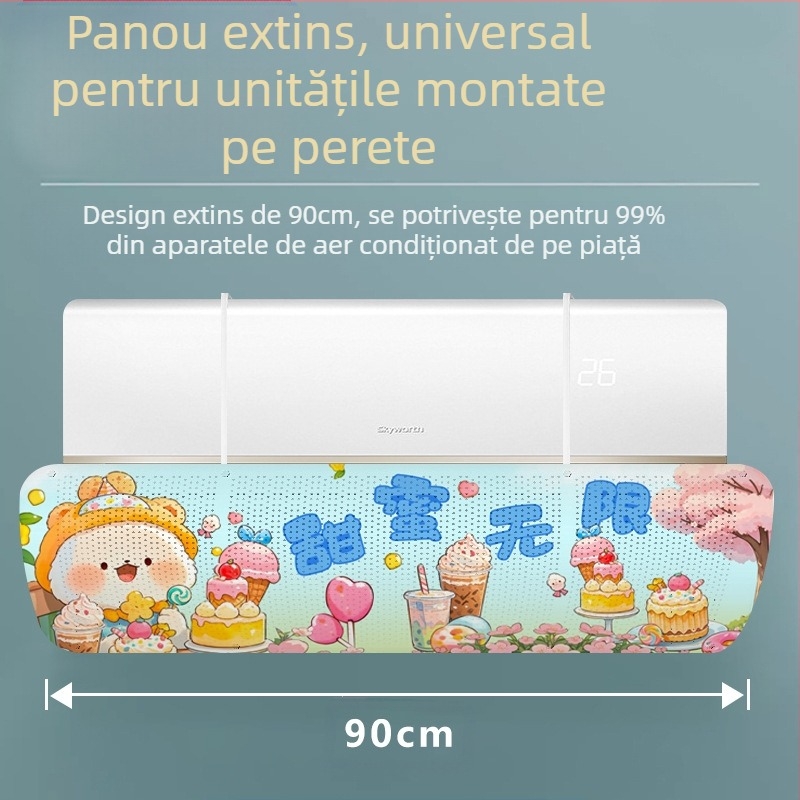Paravan pentru aer condiționat - anti curent, reglabil, montat pe perete, universal, reutilizabil