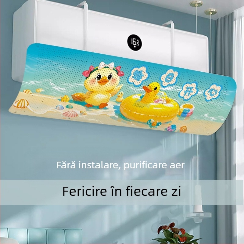 Paravan pentru aer condiționat - anti curent, reglabil, montat pe perete, universal, reutilizabil