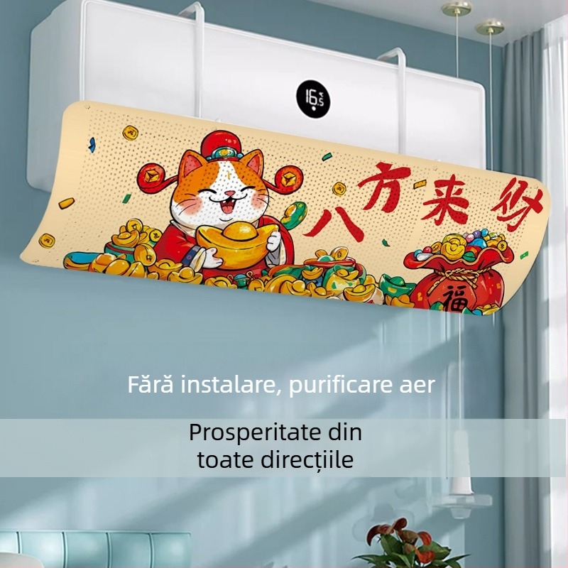 Paravan pentru aer condiționat - anti curent, reglabil, montat pe perete, universal, reutilizabil