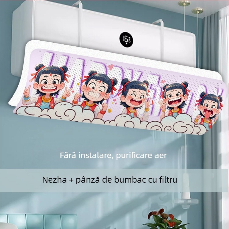 Paravan pentru aer condiționat - anti curent, reglabil, montat pe perete, universal, reutilizabil