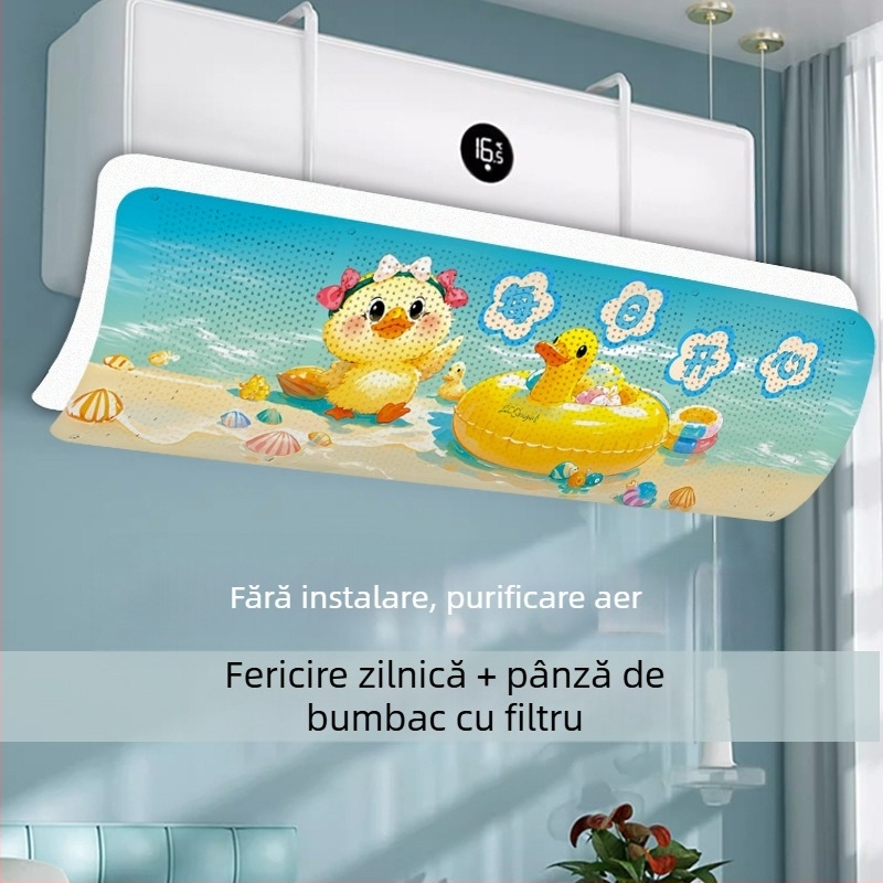 Paravan pentru aer condiționat - anti curent, reglabil, montat pe perete, universal, reutilizabil