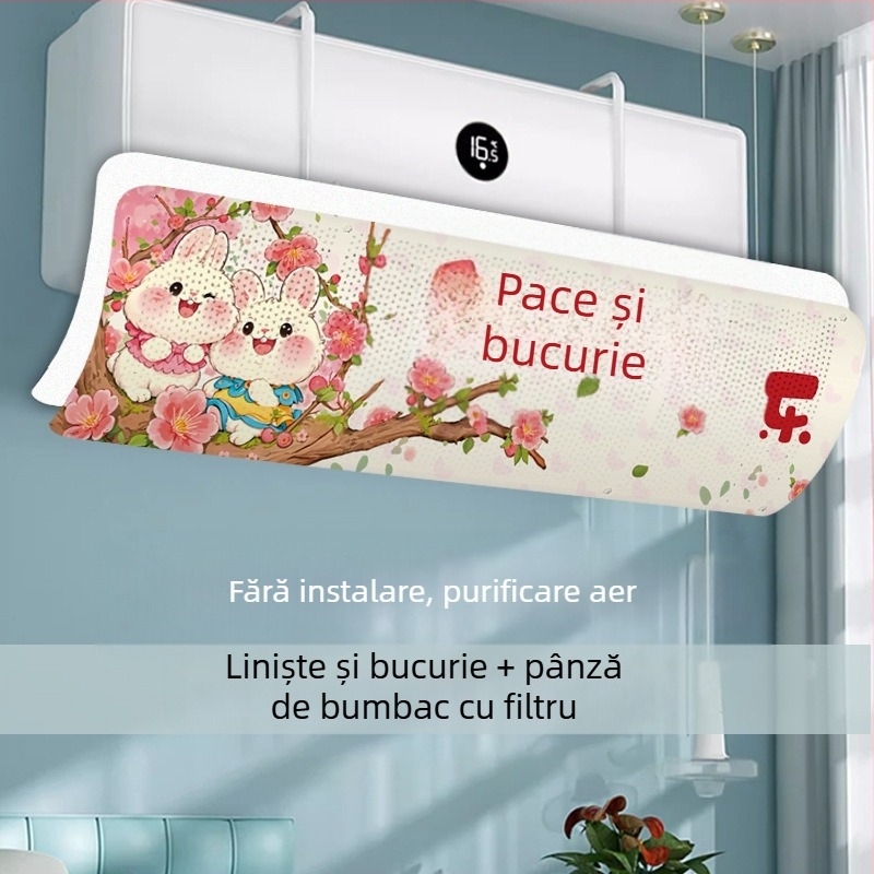 Paravan pentru aer condiționat - anti curent, reglabil, montat pe perete, universal, reutilizabil