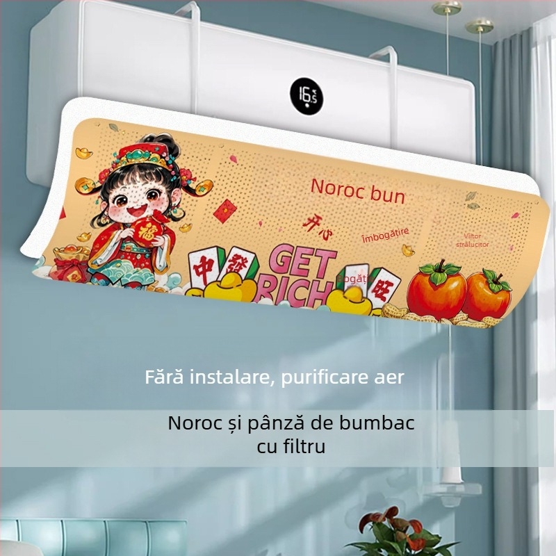 Paravan pentru aer condiționat - anti curent, reglabil, montat pe perete, universal, reutilizabil
