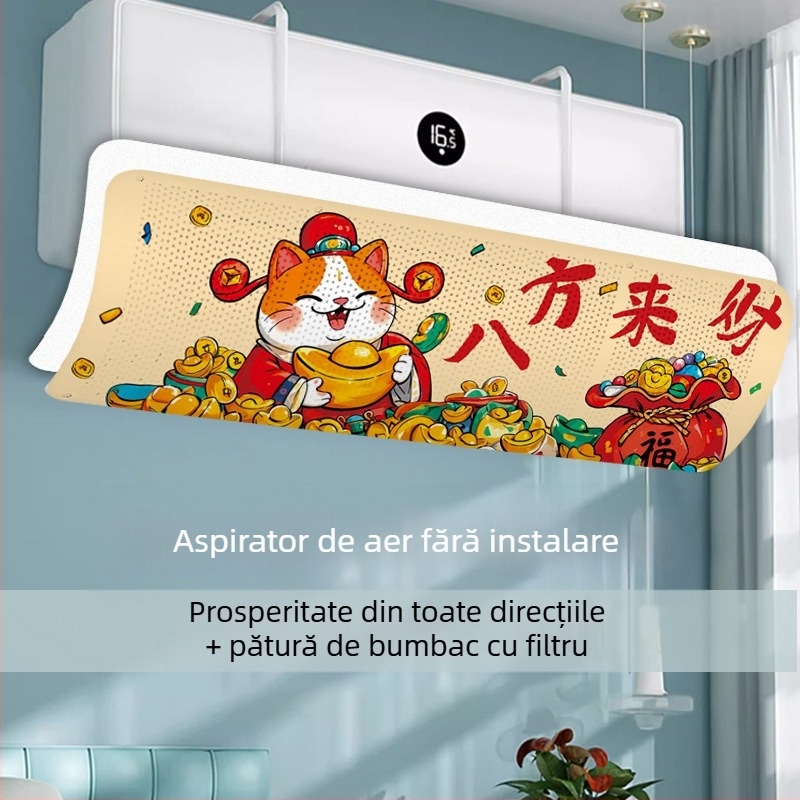 Paravan pentru aer condiționat - anti curent, reglabil, montat pe perete, universal, reutilizabil