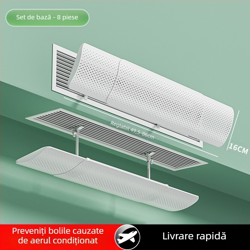 Deflector de aer pentru aer condiționat, model 985, material: floare de mătase, pentru dormitor