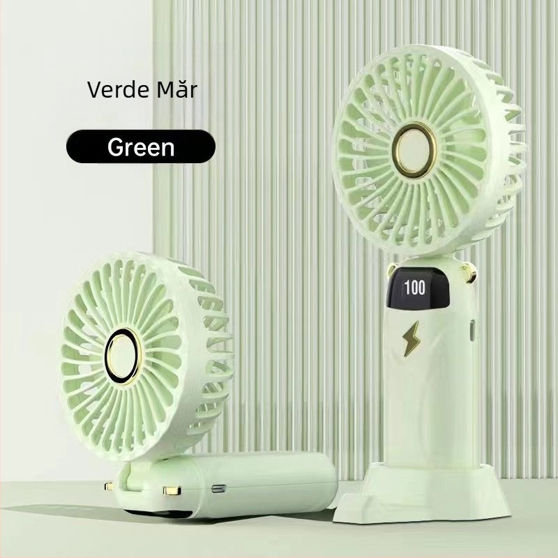 Ventilator mic pliabil USB, cu afișaj digital, pentru birou, cămin și utilizare în aer liber