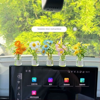 Ornament de interior pentru mașină din sticlă – floarea-soarelui, decor modern