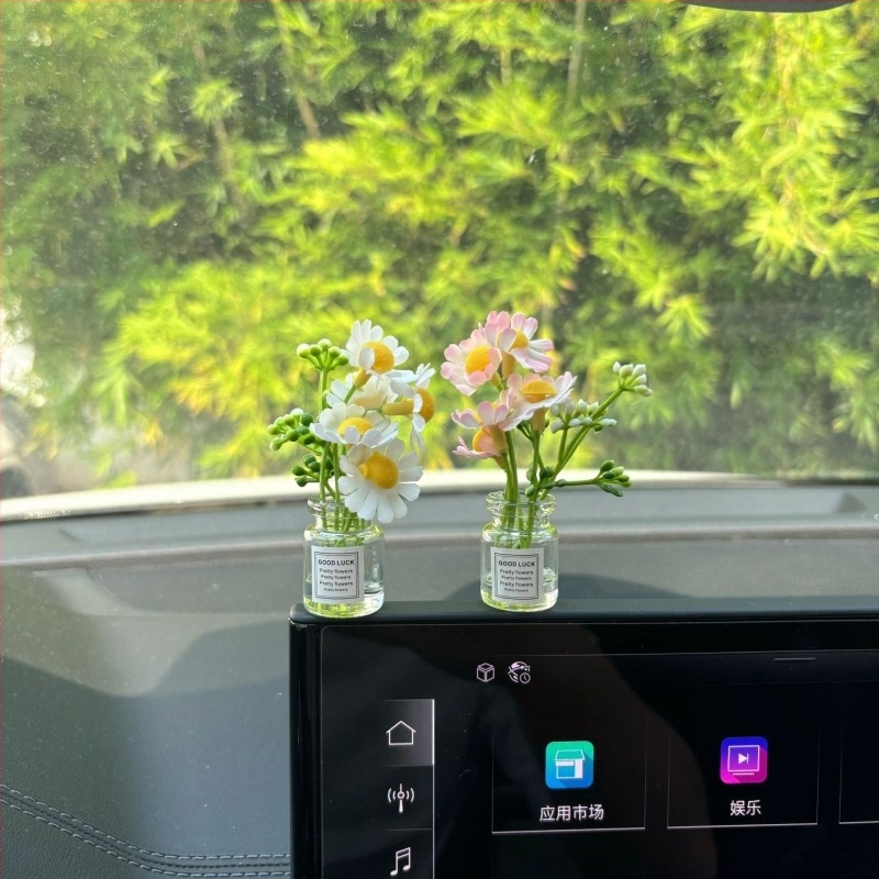 Ornament de interior pentru mașină din sticlă – floarea-soarelui, decor modern