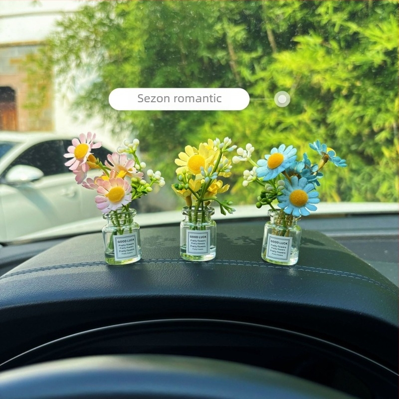 Ornament de interior pentru mașină din sticlă – floarea-soarelui, decor modern