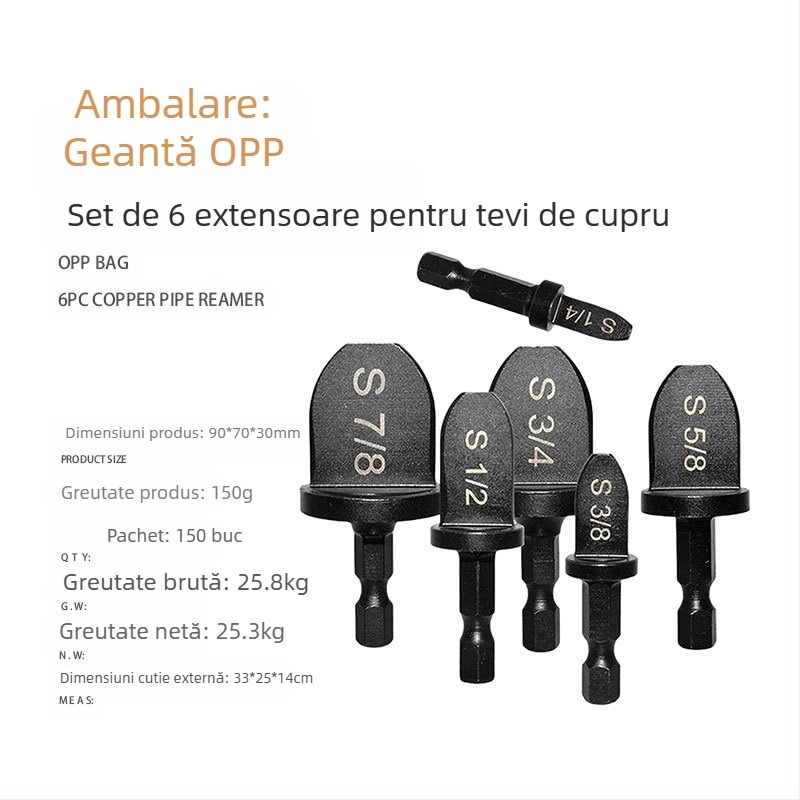 Expander pentru țevi din cupru, set de instrumente cinci în unu pentru reparații ale aerului condiționat, Yimaji