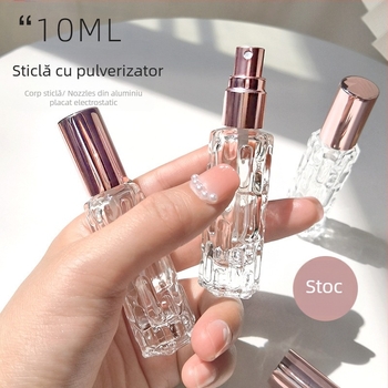 Sticlă de parfum din sticlă suflată, cu pulverizator și difuzor cu bile metalice