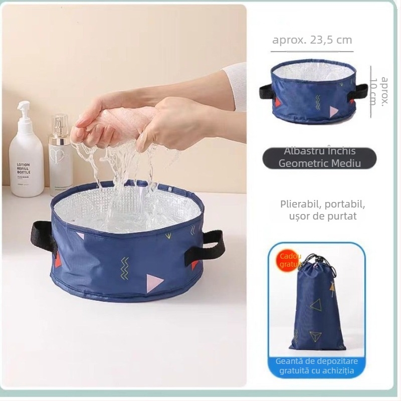 Vas pliabil portabil pentru picioare, pentru călătorii — PVC, design pliabil, pentru adulți