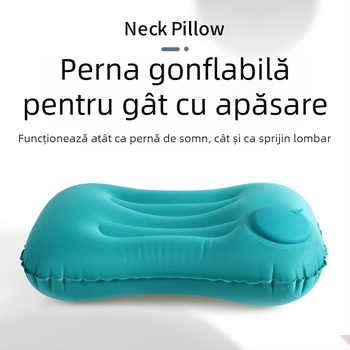 Pernă de călătorie gonflabilă – model pătrat FlyingBear, 10 cm grosime, PVC ecologic, greutate 100 g