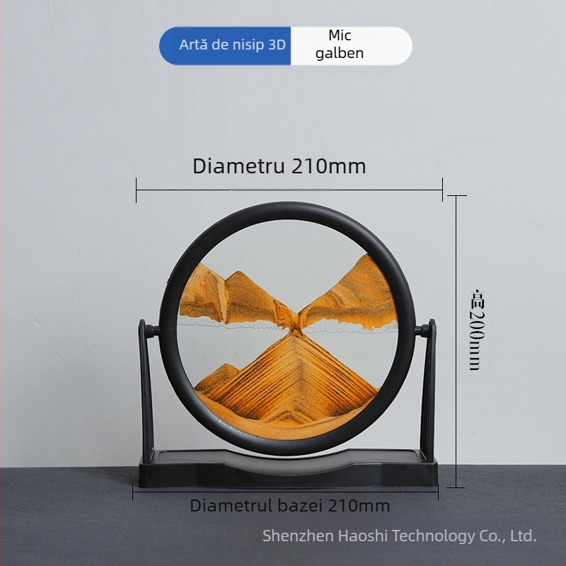 Pictură cu nisip curgător pentru living, artă în nisip 3D cu design geometric (Material: Sticlă; Proces de fabricație: Șlefuire; Suprafața: Polisare; Forma de agățare: Ornament; Stil: Geometrie)