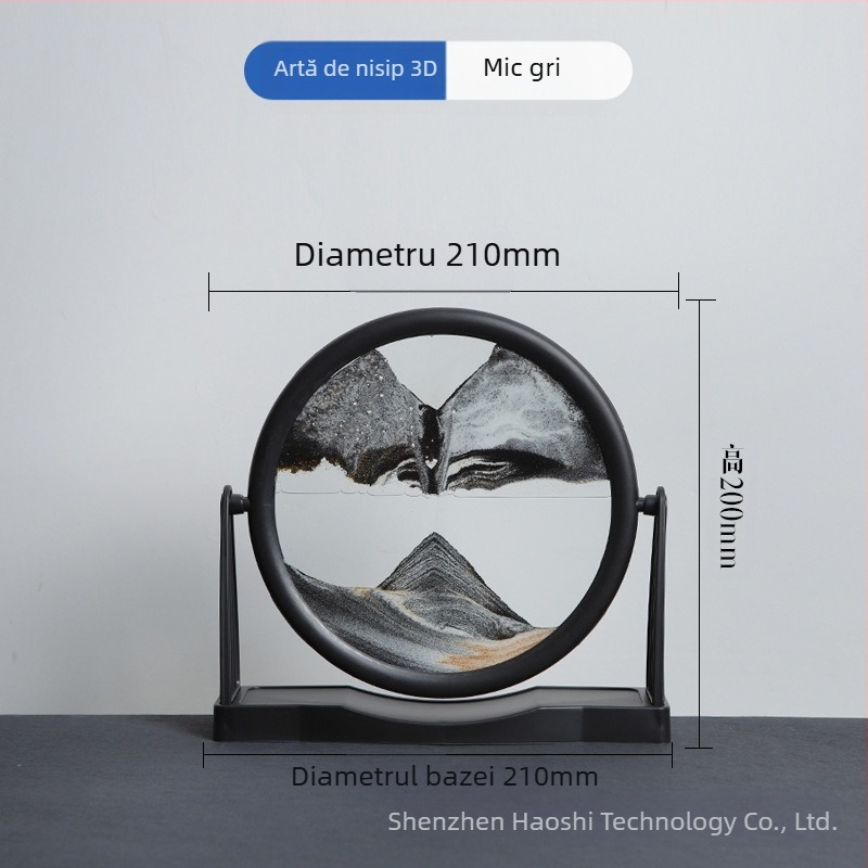 Pictură cu nisip curgător pentru living, artă în nisip 3D cu design geometric (Material: Sticlă; Proces de fabricație: Șlefuire; Suprafața: Polisare; Forma de agățare: Ornament; Stil: Geometrie)