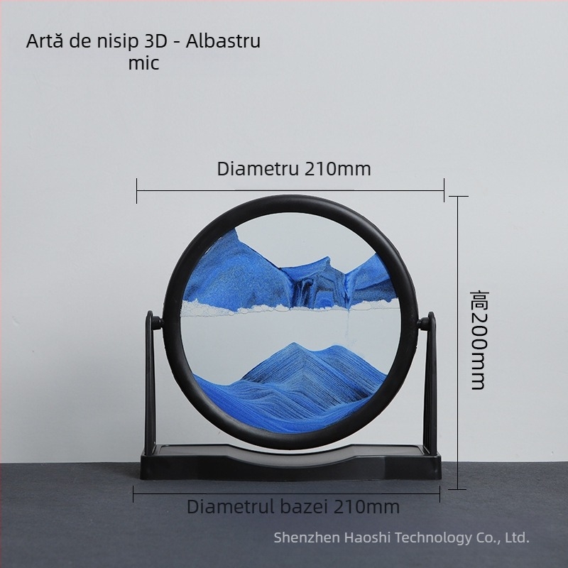 Pictură cu nisip curgător pentru living, artă în nisip 3D cu design geometric (Material: Sticlă; Proces de fabricație: Șlefuire; Suprafața: Polisare; Forma de agățare: Ornament; Stil: Geometrie)