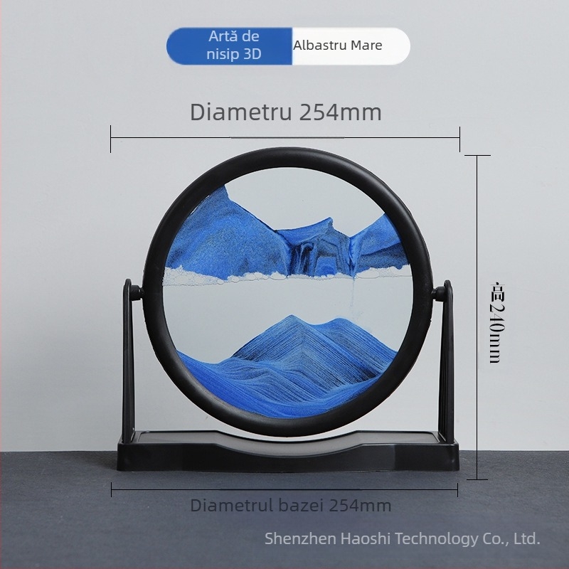 Pictură cu nisip curgător pentru living, artă în nisip 3D cu design geometric (Material: Sticlă; Proces de fabricație: Șlefuire; Suprafața: Polisare; Forma de agățare: Ornament; Stil: Geometrie)