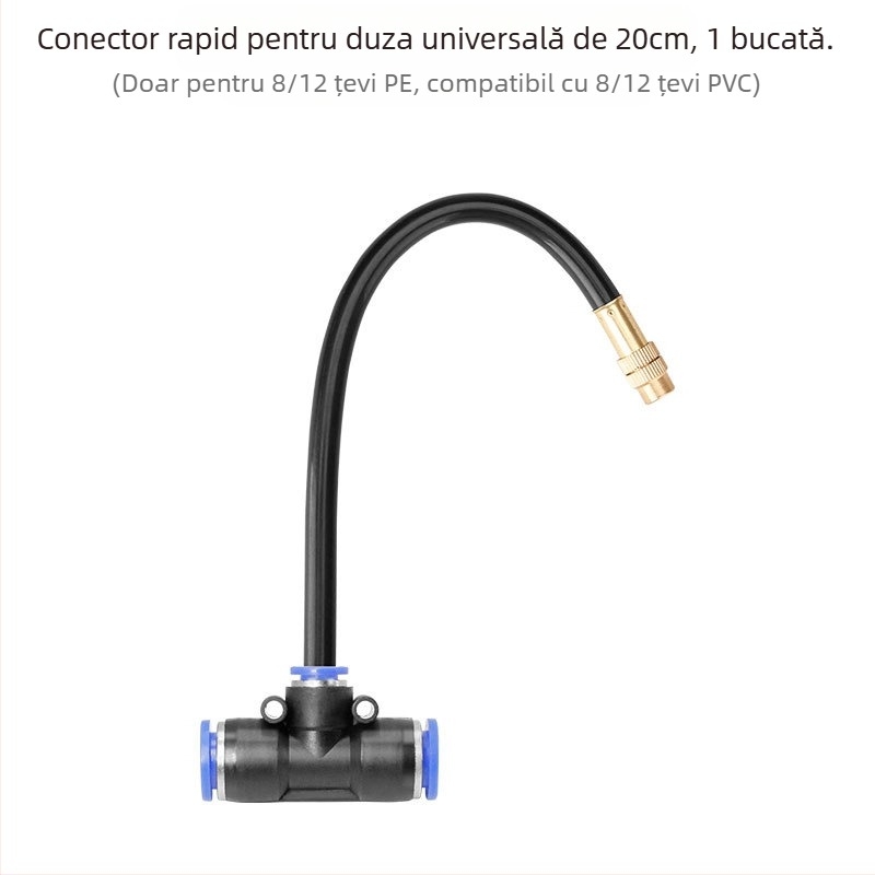 Duză de irigare Micro-spray cu unghi reglabil, duză universală 360°, instalare rapidă prin plug-in, pulverizator automat pentru grădină