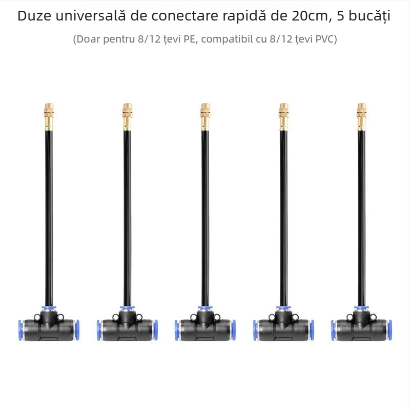 Duză de irigare Micro-spray cu unghi reglabil, duză universală 360°, instalare rapidă prin plug-in, pulverizator automat pentru grădină