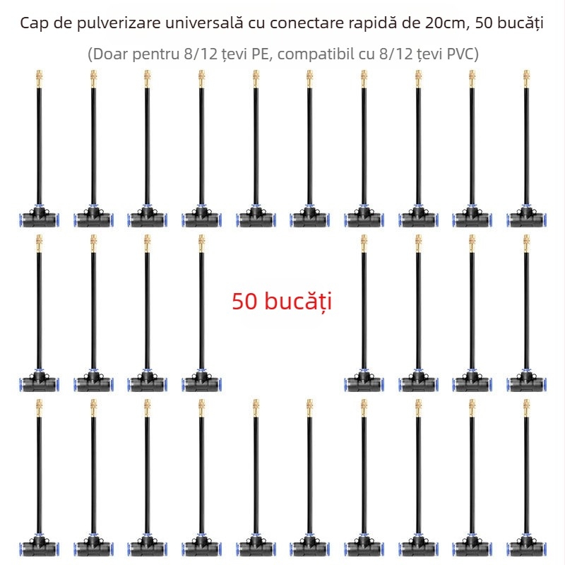 Duză de irigare Micro-spray cu unghi reglabil, duză universală 360°, instalare rapidă prin plug-in, pulverizator automat pentru grădină