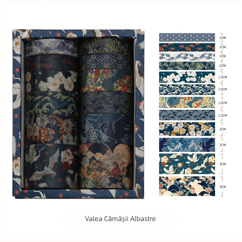Set cu bandă washi pentru planner și autocolante pe hârtie Kyoto Yanyun, personalizabil, substrat: hârtie washi, grosime 0.02, utilizare generală