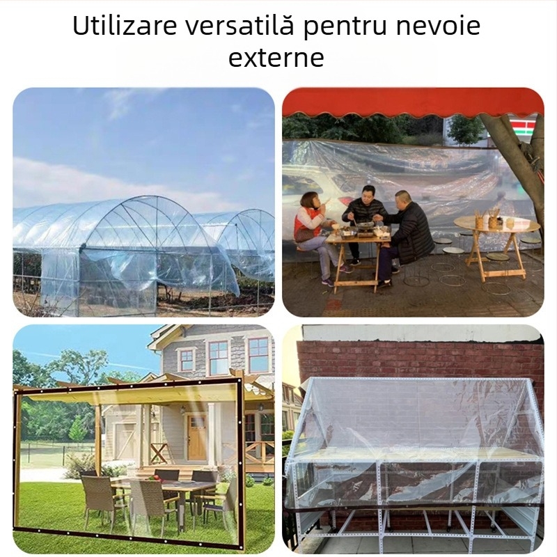 Folie PVC transparentă îmbunătățită pentru flori de casă, izolație termică, protecție împotriva ploii și prafului pentru balcon