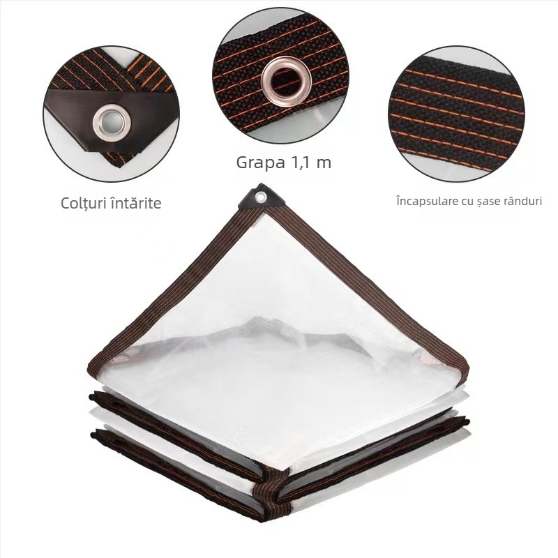 Folie PVC transparentă îmbunătățită pentru flori de casă, izolație termică, protecție împotriva ploii și prafului pentru balcon