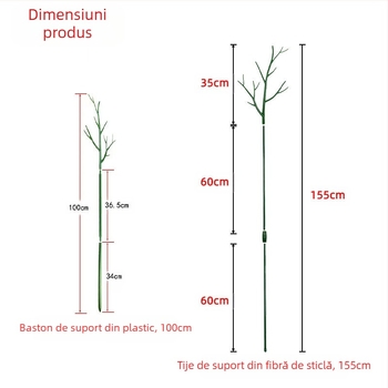Bară de susținere pentru plante – plastic, pentru balcon și grădinărit acasă, suport anti-cădere pentru plante
