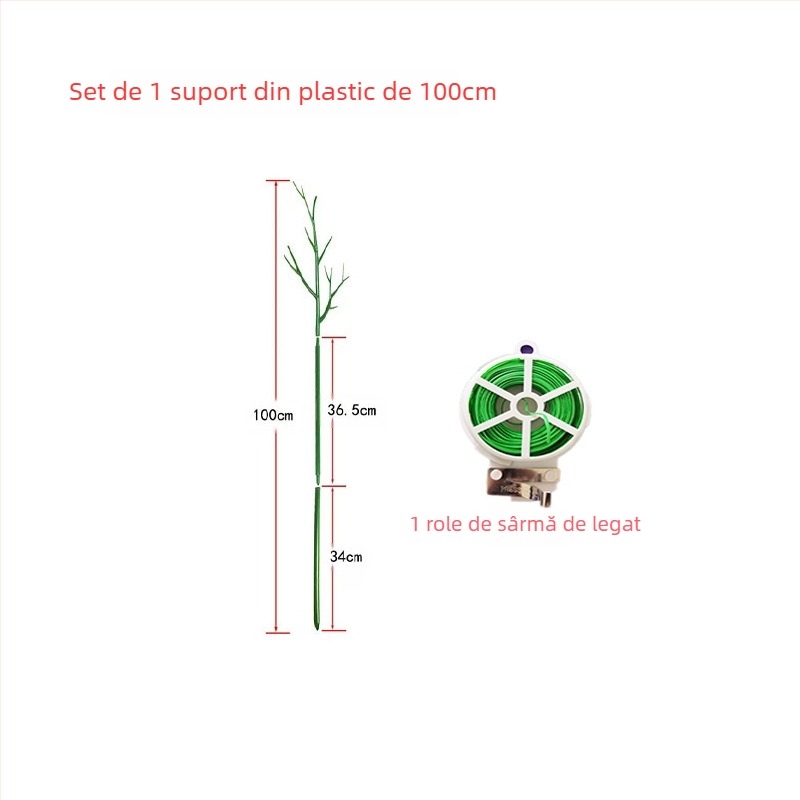 Bară de susținere pentru plante – plastic, pentru balcon și grădinărit acasă, suport anti-cădere pentru plante