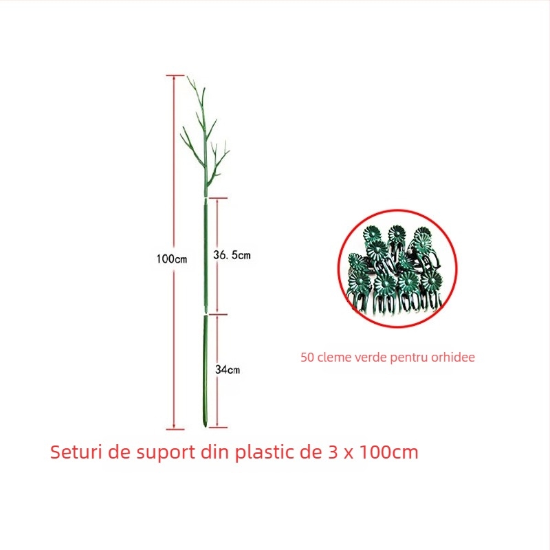 Bară de susținere pentru plante – plastic, pentru balcon și grădinărit acasă, suport anti-cădere pentru plante