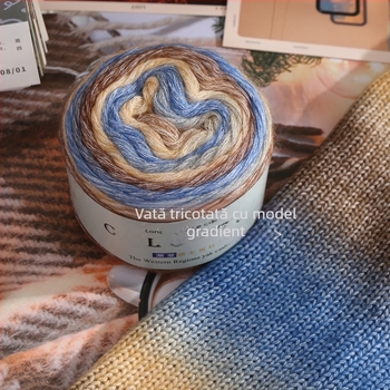 Ghem de lână gradient pentru tricotat manual – Spray-spun, grosime medie