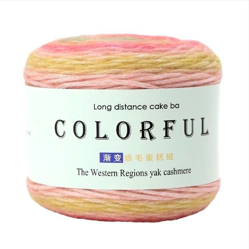 Ghem de lână gradient pentru tricotat manual – Spray-spun, grosime medie