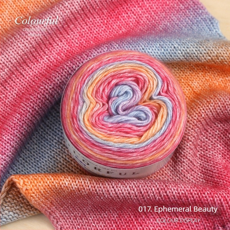 Ghem de lână gradient pentru tricotat manual – Spray-spun, grosime medie