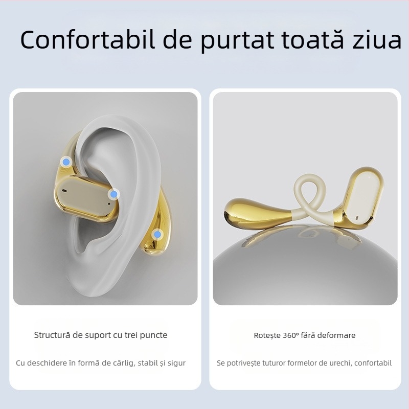 Căști Bluetooth cu traducere AI pentru ureche Q11 Q22 Q15Pro, Bluetooth 5.3, rază 10 m, autonomie 4–8 h, afișaj digital