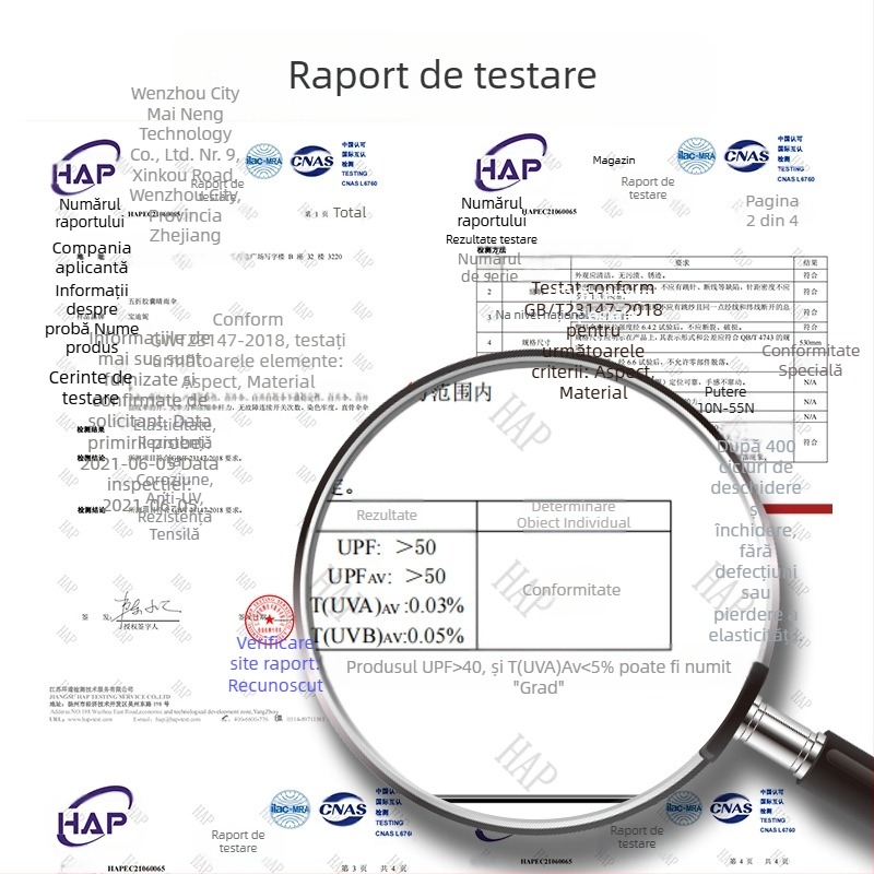 Ruoshiyu umbrelă de soare pliabilă – 8 brațe din oțel, țesătură poliester 210T, UPF 50+, mâner din aliaj, greutate 340 g