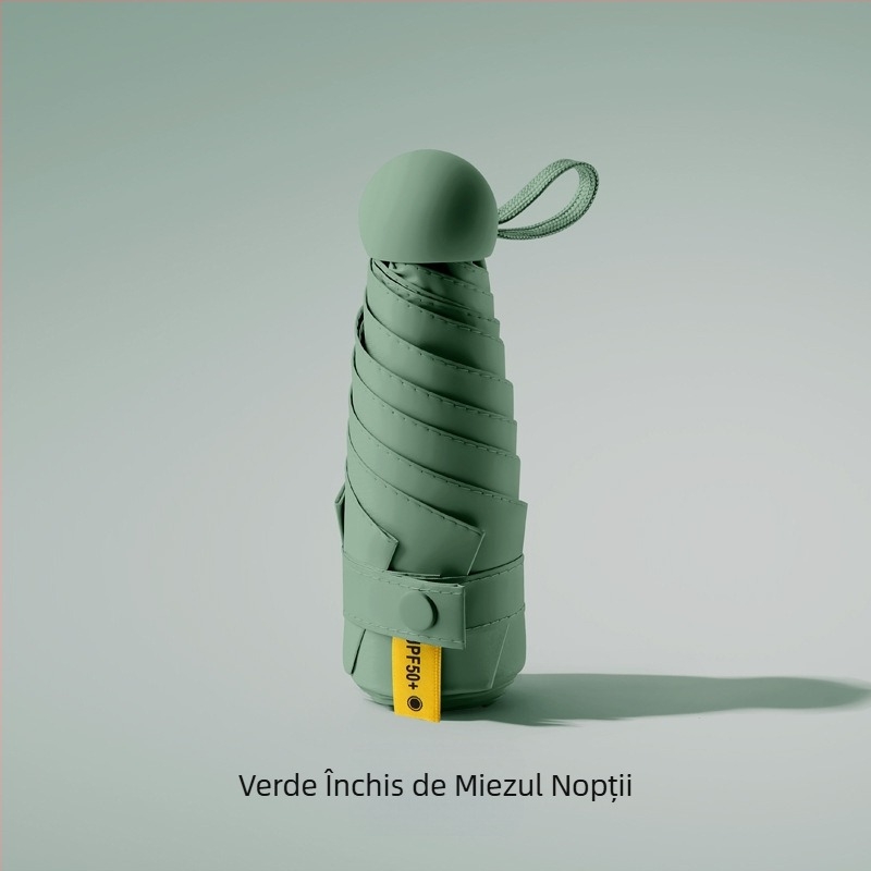 Ruoshiyu umbrelă de soare pliabilă – 8 brațe din oțel, țesătură poliester 210T, UPF 50+, mâner din aliaj, greutate 340 g
